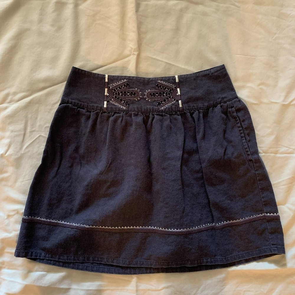 Banana Republic Skirt Black size 2 Linen Pleated